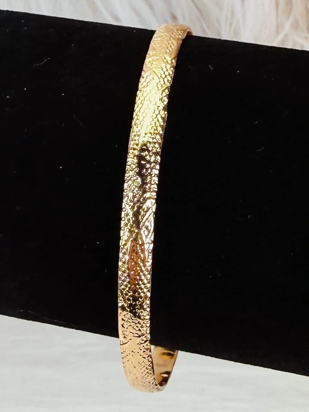 Goldtone Textured Stackable Cuff Bracelet